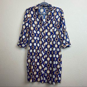The limited geometric print color block shirt dress size  small
